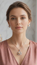 Real Pearl Gold Organic Petal Set – Necklace & Earrings