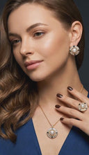 Real Pearl Art Deco Set – Necklace, Earrings & Ring