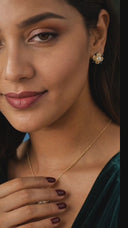 Real Pearl Gold Flower Set – Necklace, Earrings & Ring