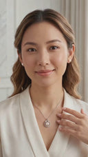 Real Pearl Circle Pendant Set – Necklace & Earrings