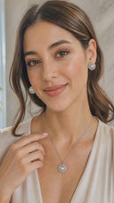 Real Pearl Silver Sunburst Set – Necklace & Earrings